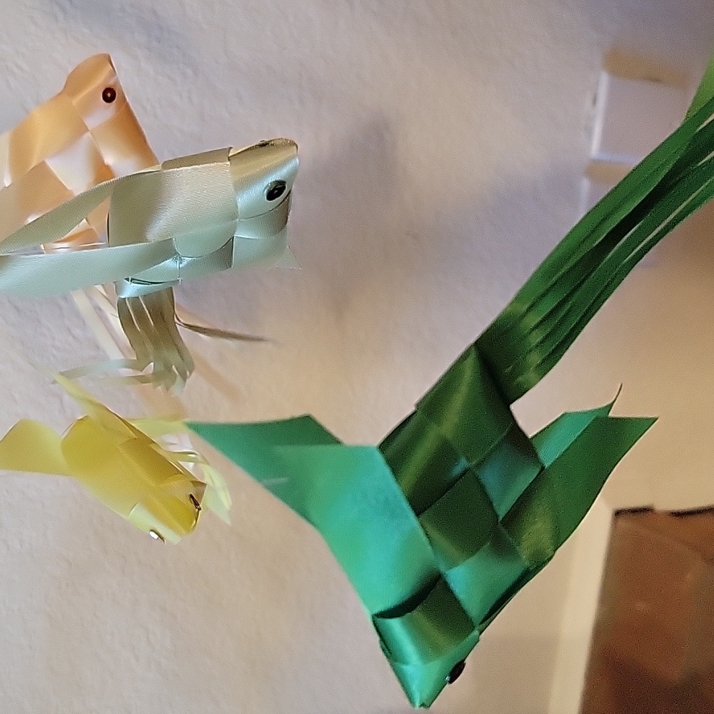 Colorful Baby Ribbon Fish Mobile Handmade - Picture 10 of 15